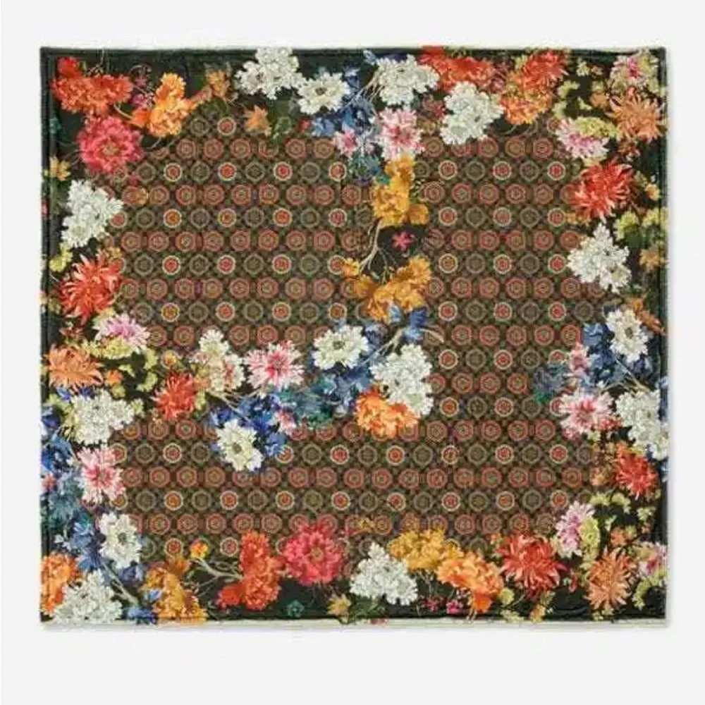 Johnny Was Laurel canyon cozy blanket plush soft Floral Velvet Reversible Throw